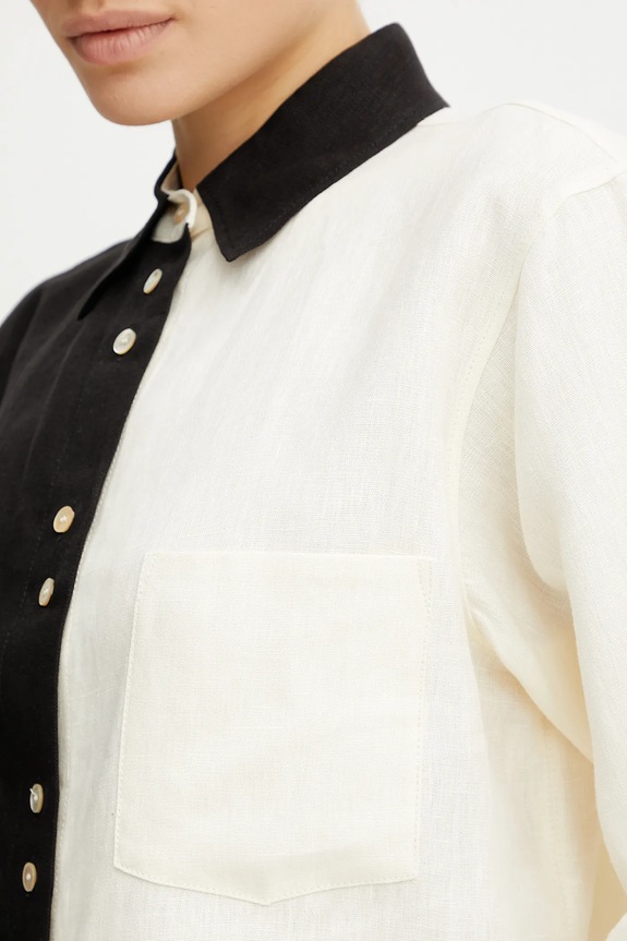 Πουκάμισο από λινό Forte Forte 13829bis.my.shirt μαύρο