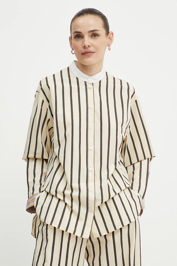 Forte Forte camicia a strisce beige 13851.my.shirt