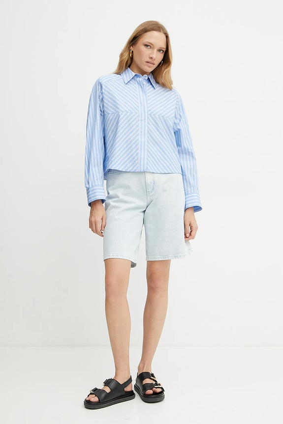 Βαμβακερό πουκάμισο Ivy Oak BRITTNEY IO112354 μπλε SS25