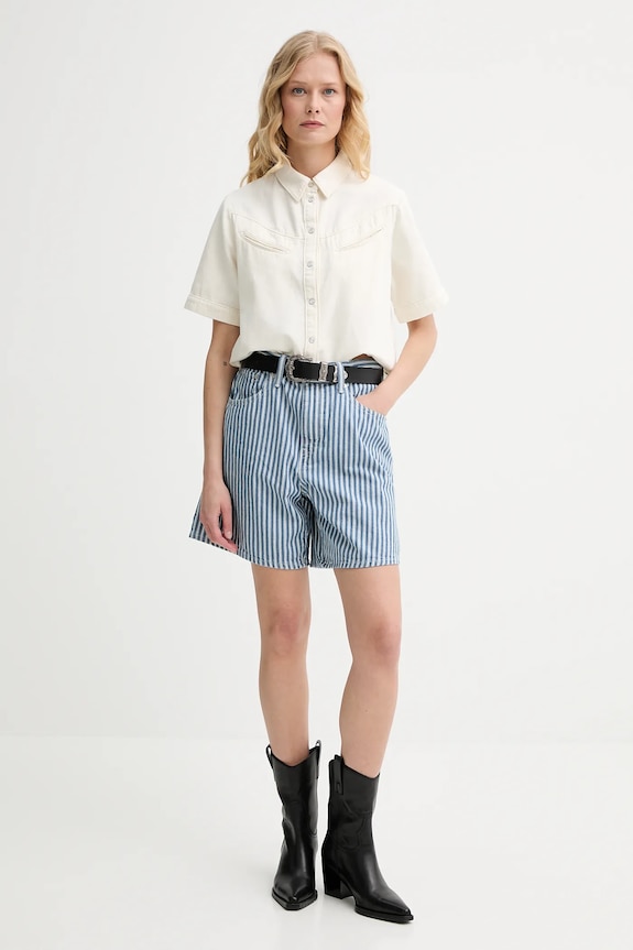 Levi's camicia di jeans RINOA CAMP SHIRT 001SL beige SS25