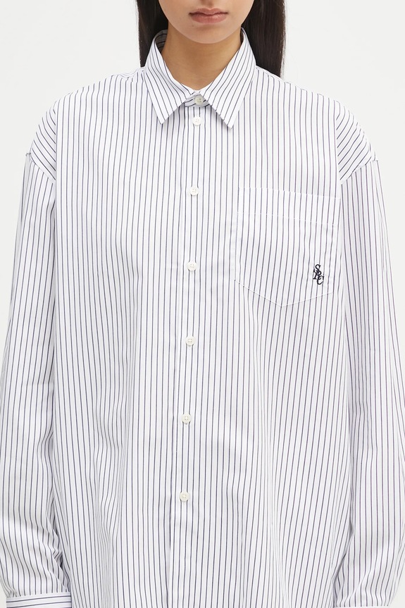 Sporty & Rich koszula bawełniana Src Oversized niebieski SI006606302ST02