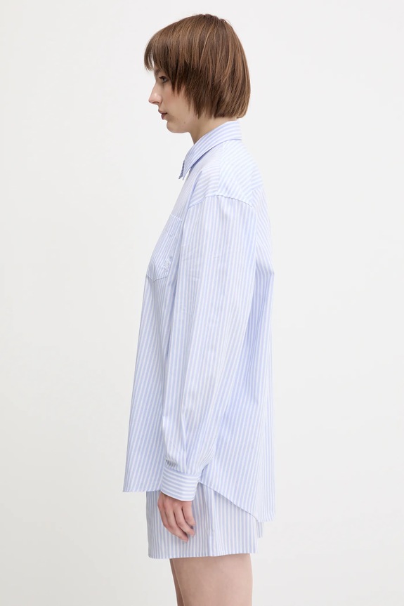 Bavlněná košile Sporty & Rich Src Oversized SI006612302ST08 modrá SS25