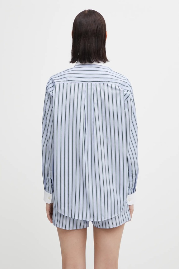 Одежда Хлопковая рубашка Sporty & Rich Src Oversized SI019621302MU02 голубой