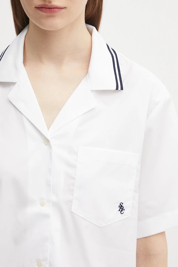 Sporty & Rich koszula bawełniana Src Sailor biały SI023602302WH01