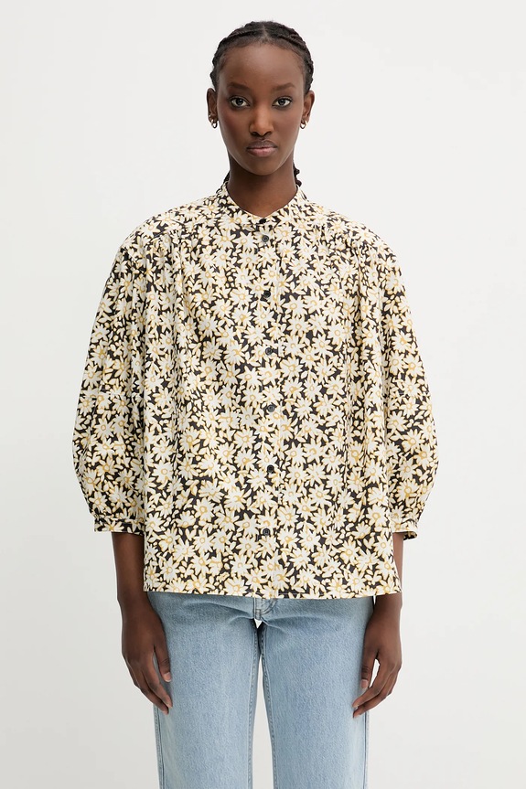 Pamučna košulja Maison Kitsuné Maxi Sleeve relaxed crna OW00417WC5048