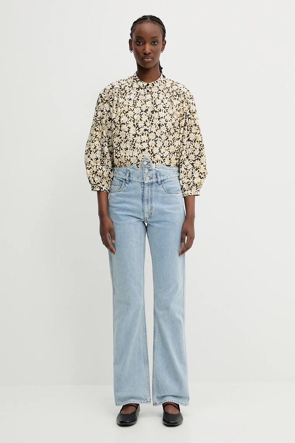 Pamučna košulja Maison Kitsuné Maxi Sleeve OW00417WC5048 crna