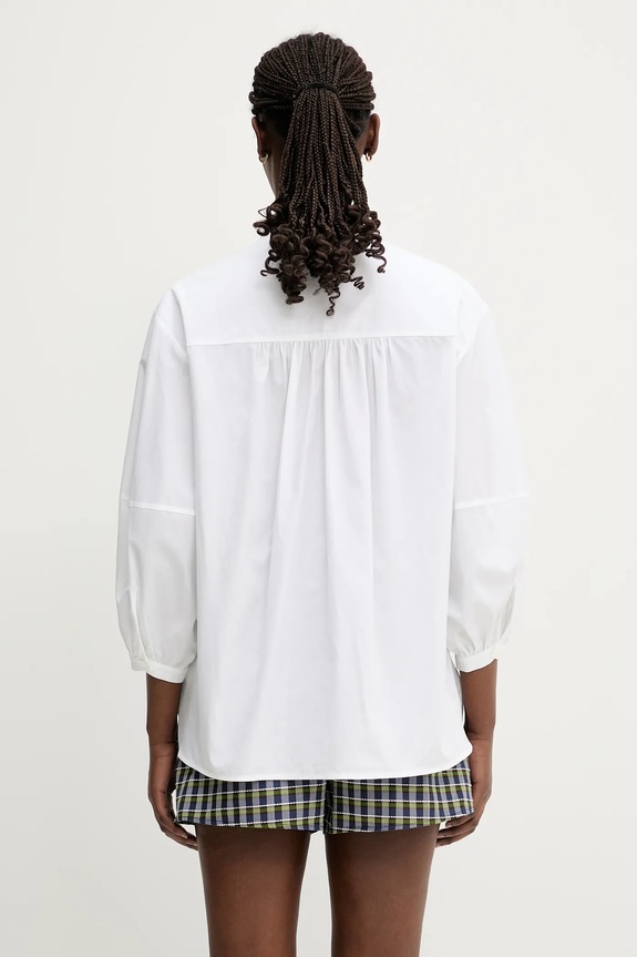 Одежда Хлопковая рубашка Maison Kitsuné Crafted Embroidery OW00428WC5010 белый