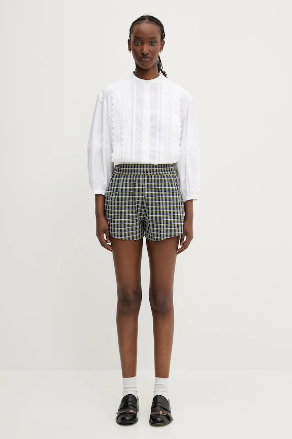 Хлопковая рубашка Maison Kitsuné Crafted Embroidery OW00428WC5010 белый