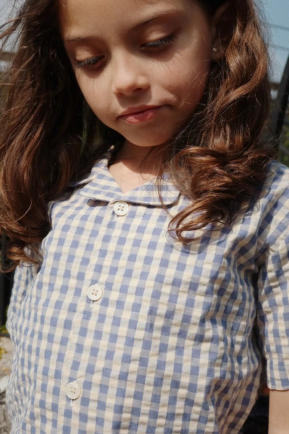 Dječja pamučna košulja Konges Sløjd KIM SS SHIRT GOTS casual plava KS102301