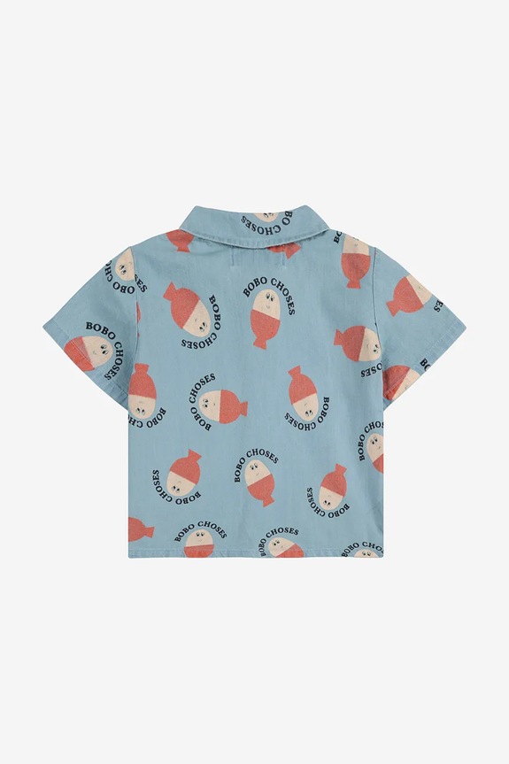 Băieți Bobo Choses cămașă din bumbac pentru bebeluși Morning Egg 125AB026 albastru