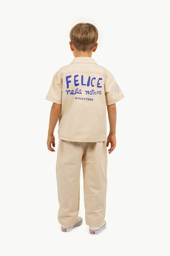 Detská bavlnená košeľa Tinycottons ARTSY TREE SHIRT SS25.201 béžová