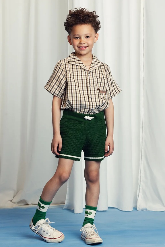 Πουκάμισο Mini Rodini Gingham 2522016013 μπεζ