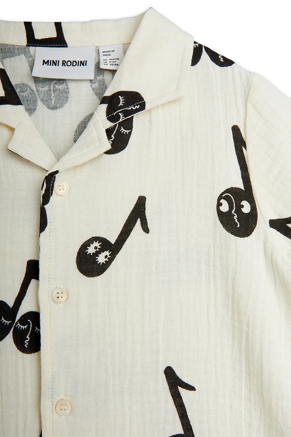 Dječja pamučna košulja Mini Rodini Note bijela 2522017910