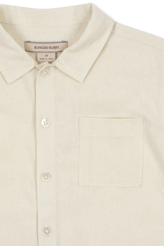 Chlapec Detská ľanová košeľa Konges Sløjd CELEBRATION FRANZEN SHIRT KS103570 béžová