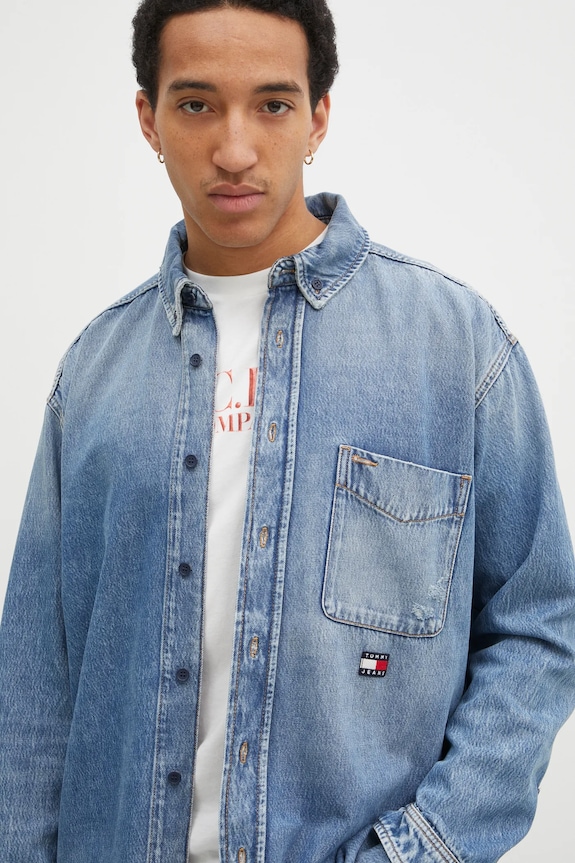 Tommy Jeans koszula jeansowa niebieski DM0DM20650