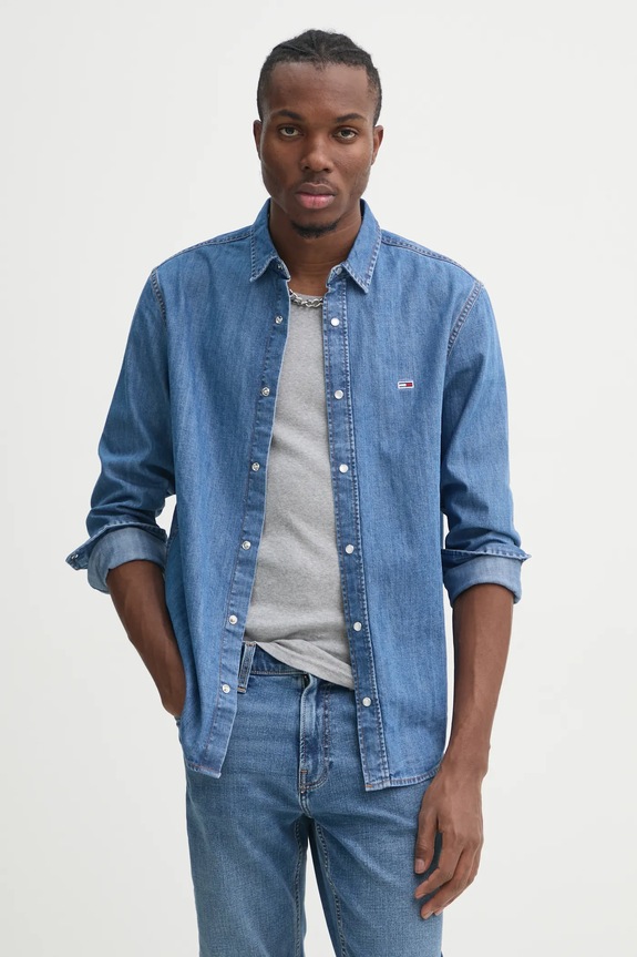 Tommy Jeans koszula jeansowa regular niebieski DM0DM21102