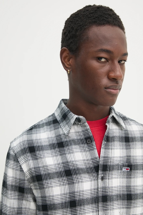 Πουκάμισο Tommy Jeans DM0DM20670 μαύρο