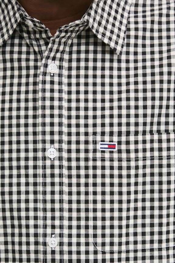 Bavlněná košile Tommy Jeans DM0DM21115 černá