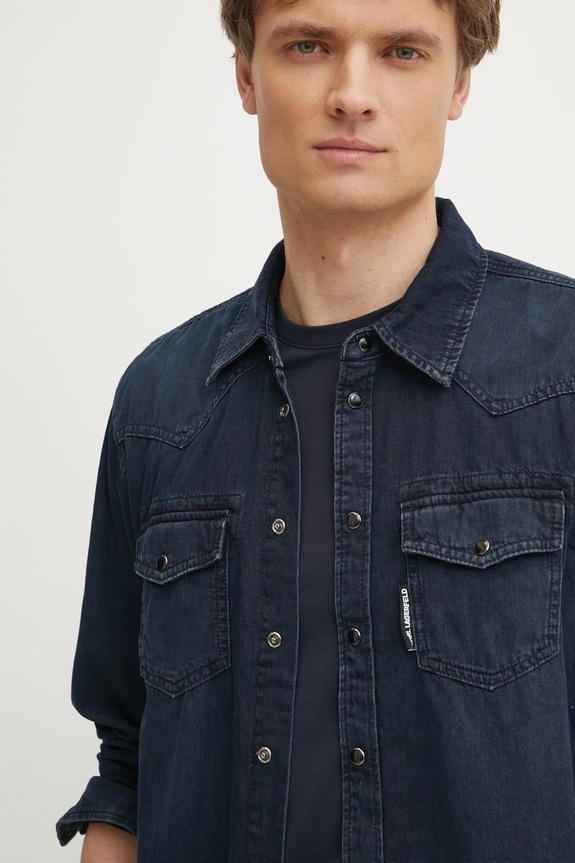 Karl Lagerfeld camasa jeans bleumarin 551851.605901