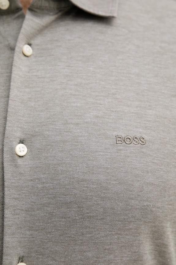 Bavlnená košeľa BOSS Orange Mysoft_2_M 50519748 zelená