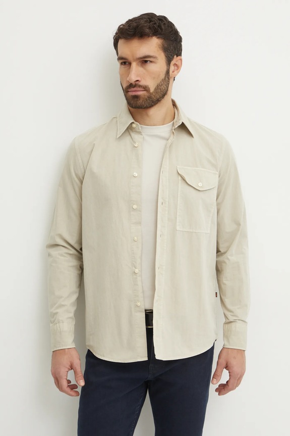 Srajca Boss Orange Brez vzorca bež 50530932