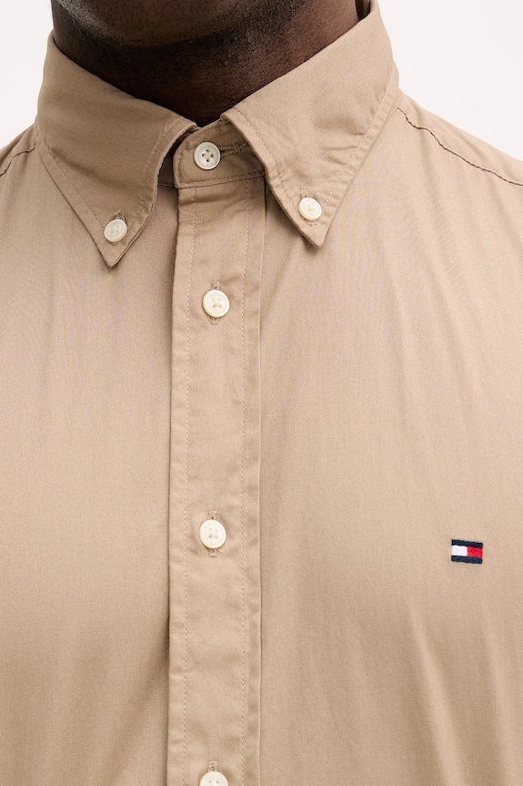 Tommy Hilfiger cămașă bărbătească din bumbac MW0MW37550 bej