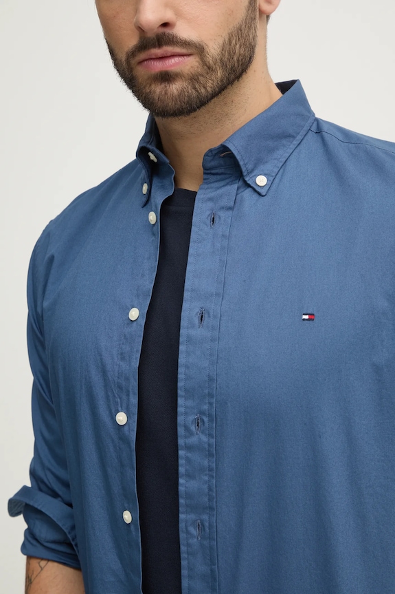 Tommy Hilfiger koszula męska bawełniana MW0MW37550 niebieski SS26