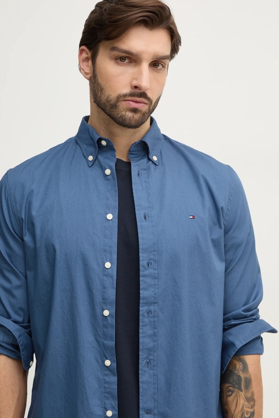 Tommy Hilfiger koszula męska bawełniana MW0MW37550 niebieski