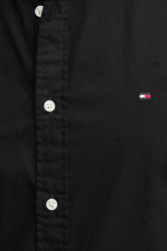 Βαμβακερό πουκάμισο Tommy Hilfiger MW0MW38137 μαύρο