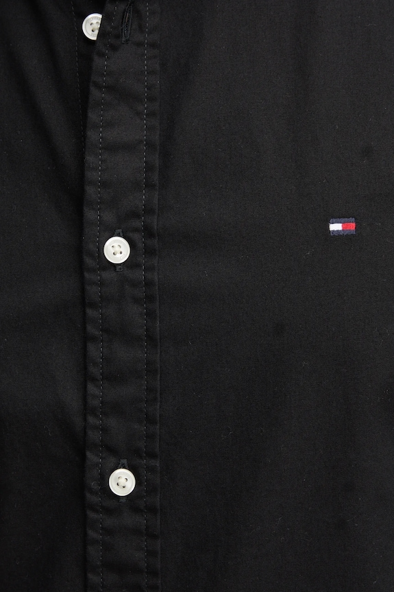 Βαμβακερό πουκάμισο Tommy Hilfiger MW0MW38137 μαύρο