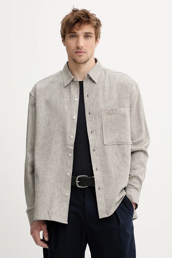 IRO camicia di lino biancheria beige MP18ARIC