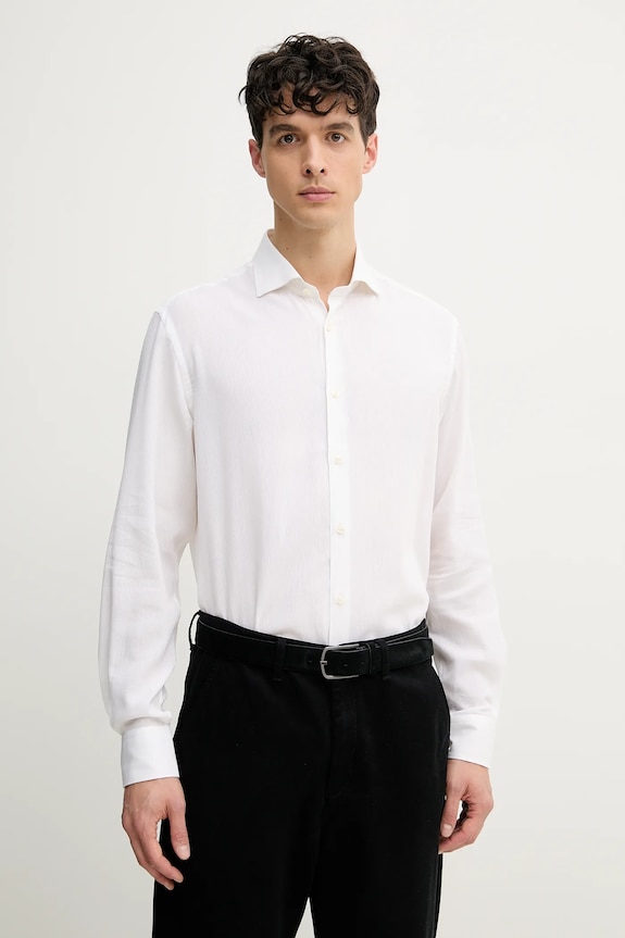 Βαμβακερό πουκάμισο Paul&Shark μακρύ λευκό 25413116CF