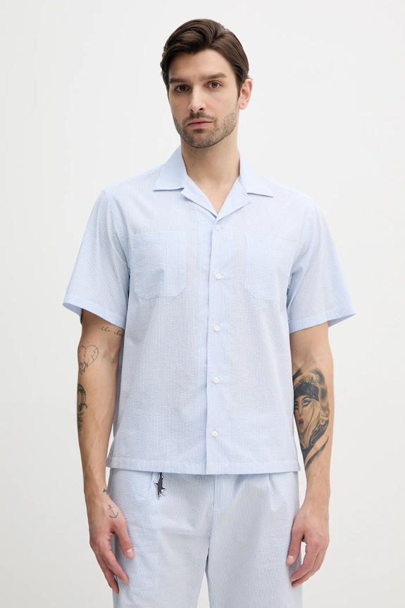 Βαμβακερό πουκάμισο Paul&Shark casual μπλε 25413289