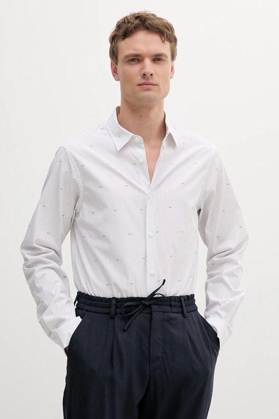 Armani Exchange koszula bawełniana wzorzyste biały XM000719.AF13206