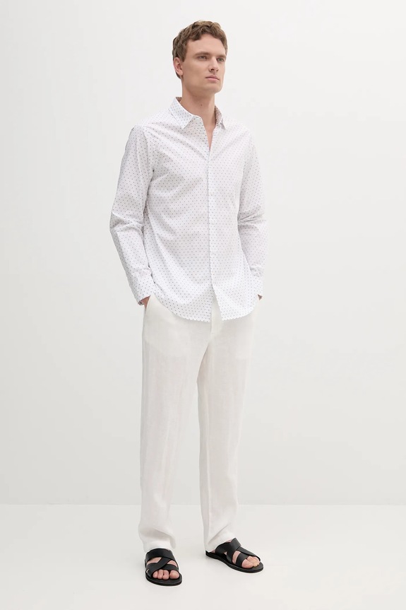 Pamučna košulja Armani Exchange XM000719.AF13206 bijela SS25