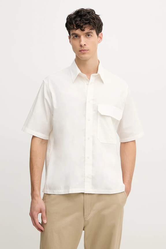 Pamučna košulja Armani Exchange bez uzorka bež XM000449.AF13167