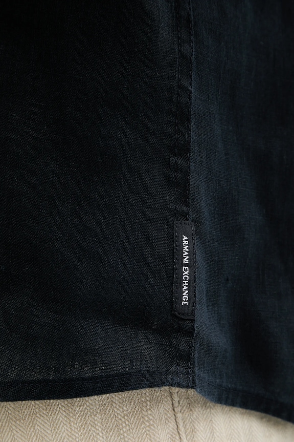Armani Exchange koszula lniana XM001221.AF14619.NOS granatowy