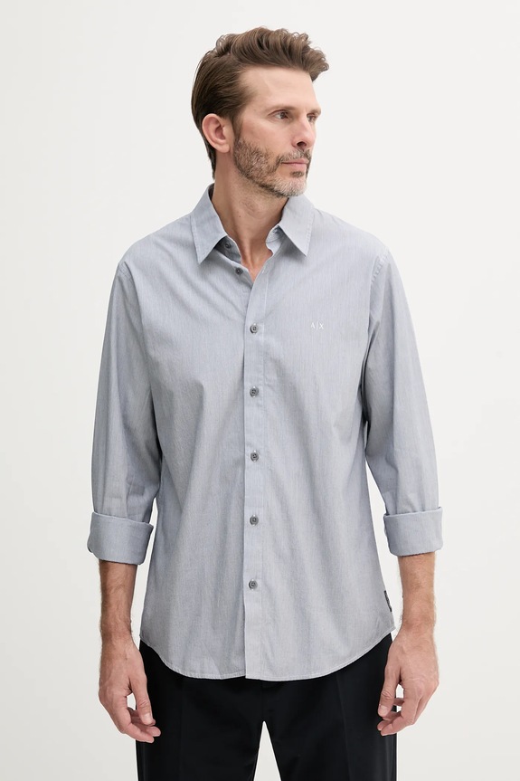 Armani Exchange camicia in cotone regolare blu XM000445.AF13007