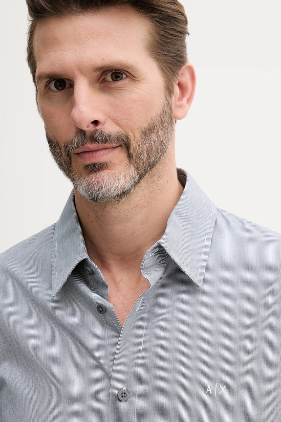 Armani Exchange camicia in cotone blu XM000445.AF13007