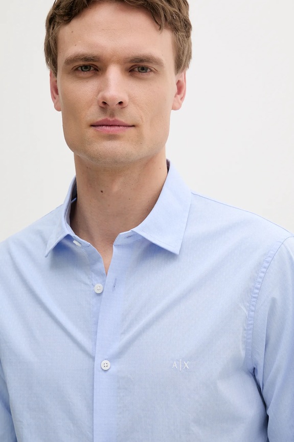 Armani Exchange camicia in cotone blu XM000714.AF13207