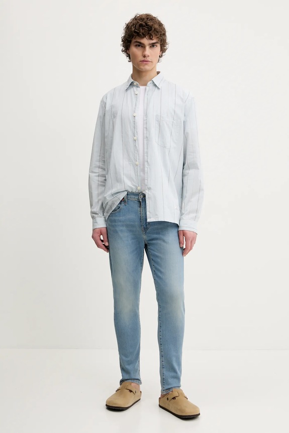 Bombažna srajca Marc O'Polo 5000005910 modra SS25