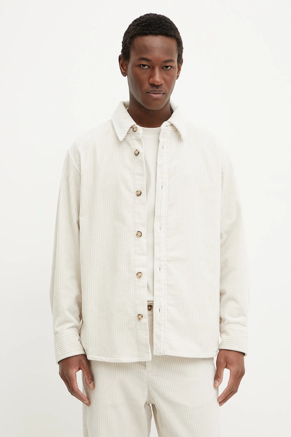 A.P.C. cămașă din velur surchemise boris casual bej COHDW.H02811
