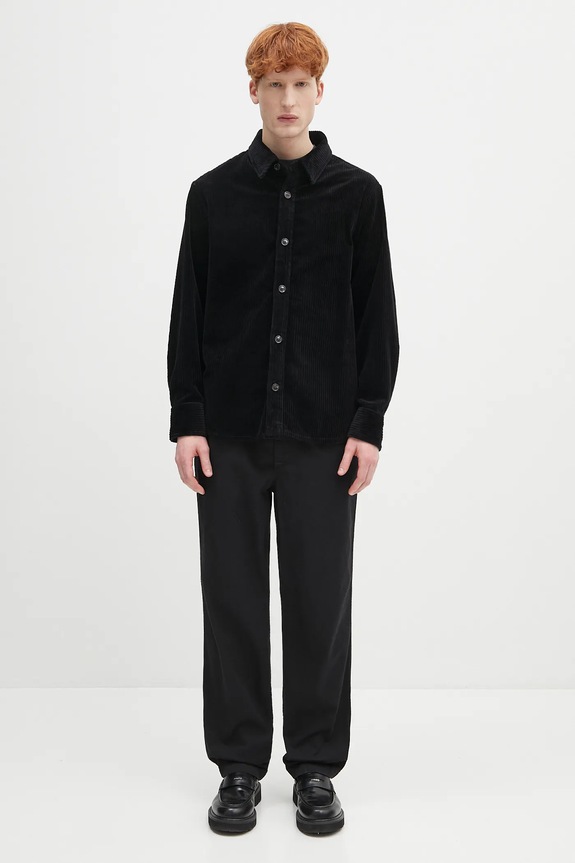 A.P.C. camicia in velluto a coste surchemise boris COHDW.H02811 nero