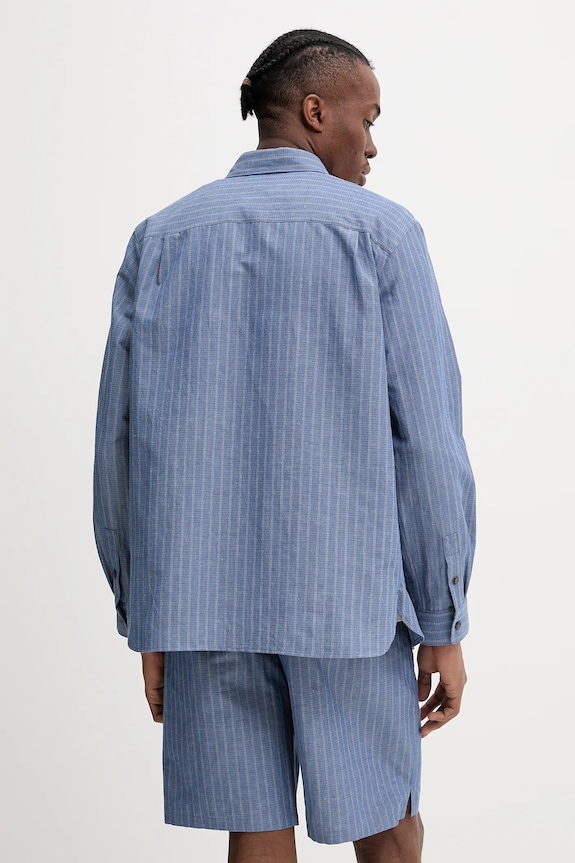 Îmbrăcăminte A.P.C. cămașă din amestec de in chemise malo COHFW.H12532 albastru
