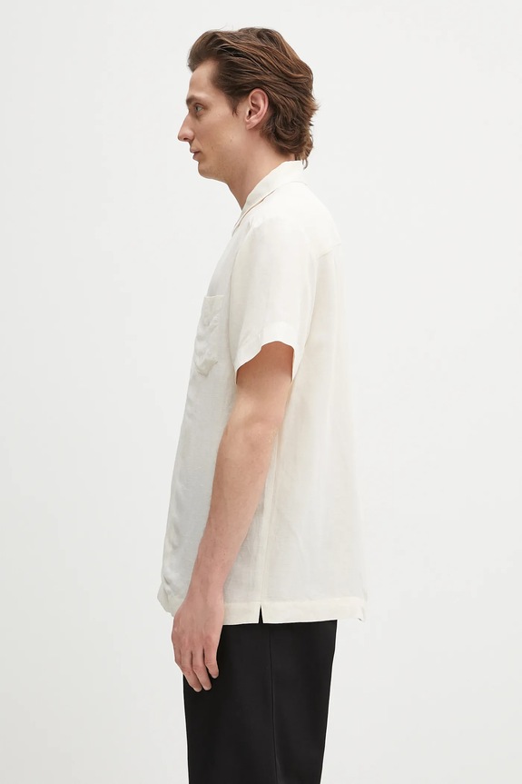 A.P.C. camicia in lino misto chemisette roy VIALV.H12608 beige SS25