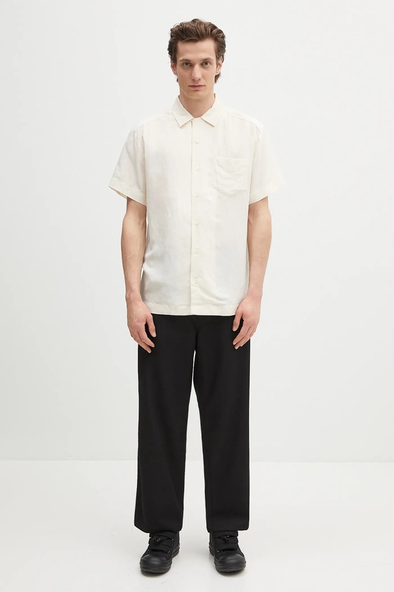 A.P.C. camicia in lino misto chemisette roy VIALV.H12608 beige