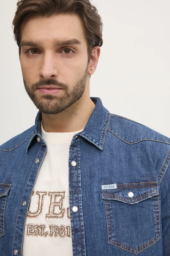 Guess koszula jeansowa TRUCKEE niebieski M4YH02.D3PF6