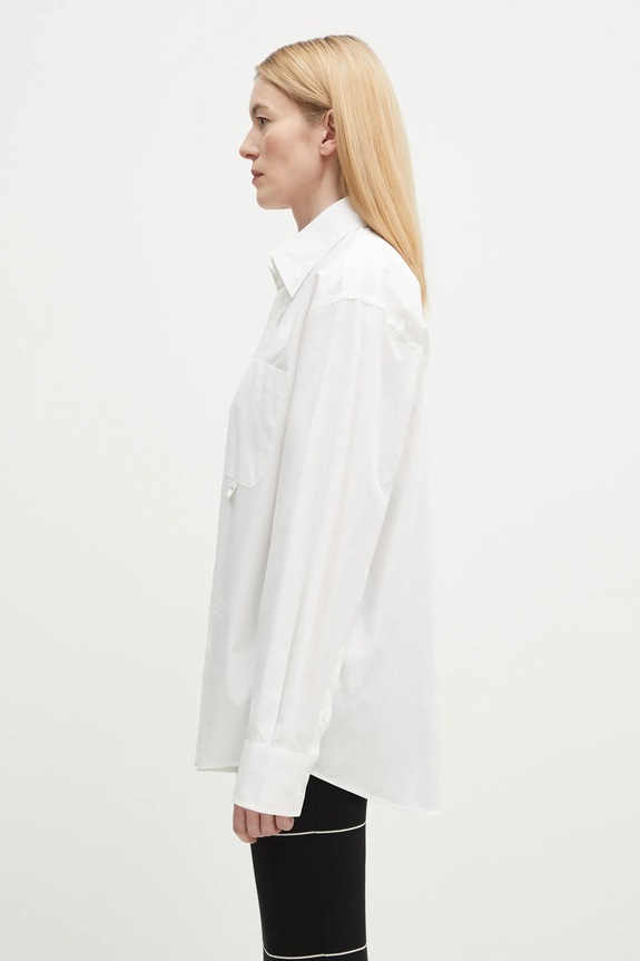 Pamučna košulja MM6 Maison Margiela SH0DT0020 bijela SS25