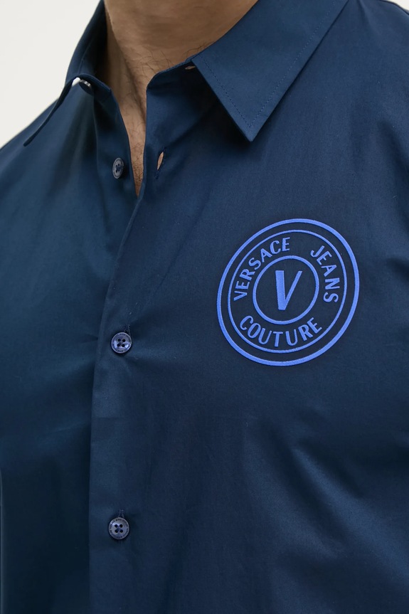 Βαμβακερό πουκάμισο Versace Jeans Couture 78GALYS1.CN002 σκούρο μπλε