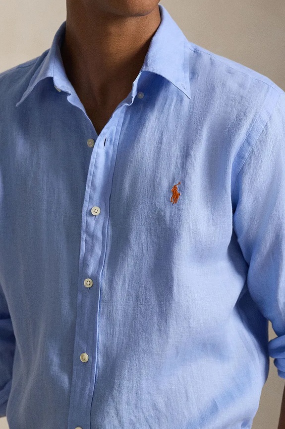 Polo Ralph Lauren cămașă de in Long Sleeve Sport Shirt albastru 710966294